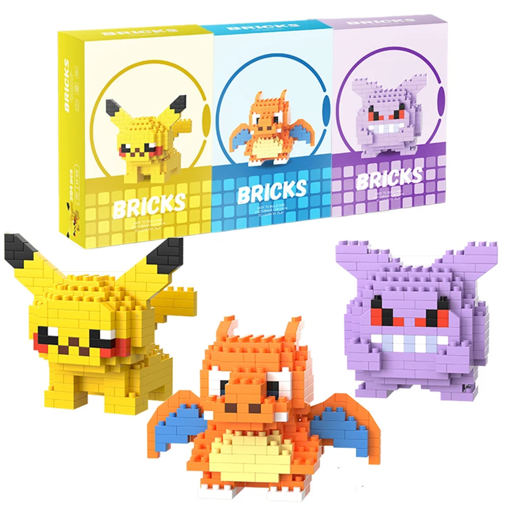 Model Kit Resin - Pokemon Micro Bouwstenen Pikachu Dragonite Gengar